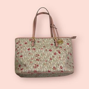 Michael Kors Jet Set Charm Top Zip Tote in Vanilla Cherry‎ Blossom